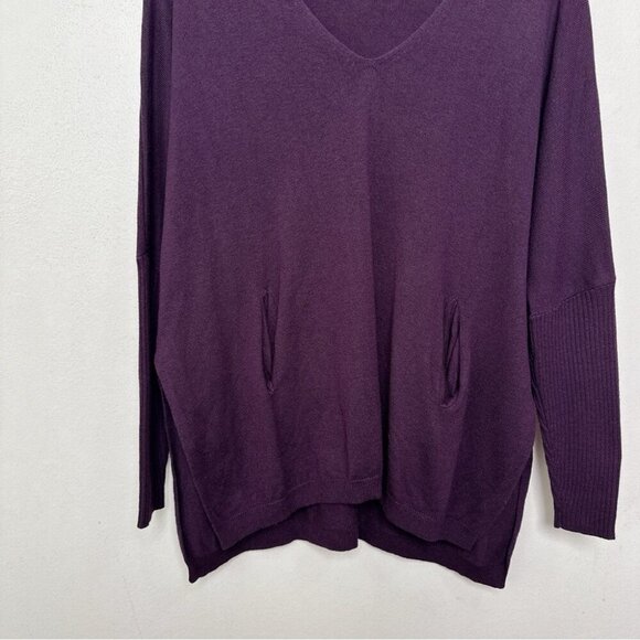 Aritzia Womens XXS/XS Babaton Vneck Baylor Wool Pocket Sweater In Purple - Picture 8 of 15